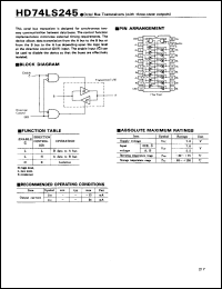 Click here to download HD74LS245 Datasheet