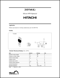 Click here to download 2SD768(K) Datasheet