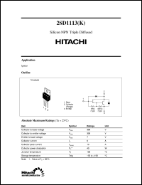Click here to download 2SD1113(K) Datasheet