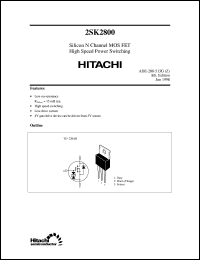 Click here to download 2SK2800 Datasheet