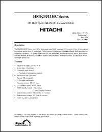 Click here to download HM628511HCJP-10 Datasheet