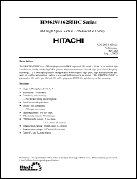 Click here to download HM62W16255HCTT-10 Datasheet