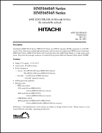 Click here to download HM5164165J-6 Datasheet
