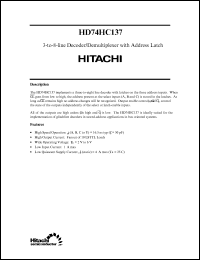 Click here to download HD74HC137 Datasheet