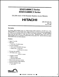Click here to download HM514800CLJI-8 Datasheet