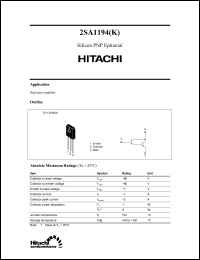 Click here to download 2SA1194 Datasheet