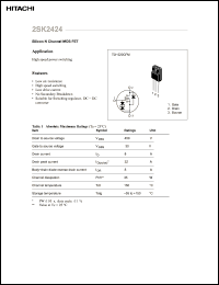 Click here to download 2SK2424 Datasheet