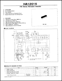 Click here to download HA12016 Datasheet