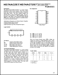Click here to download HD74AC257P Datasheet