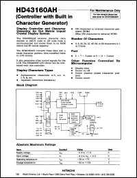 Click here to download HD43160AH Datasheet