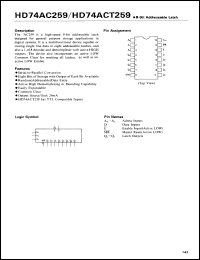 Click here to download HD74AC259FP Datasheet