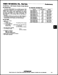 Click here to download HM51W4800ATT10 Datasheet