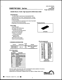 Click here to download HM67W1664JP12 Datasheet