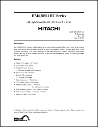 Click here to download HM628511HC Datasheet
