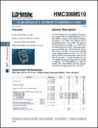 Click here to download HMC306MS10 Datasheet