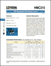 Click here to download HMC315 Datasheet