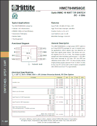 Click here to download HMC784MS8GE Datasheet