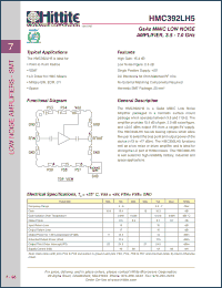 Click here to download HMC392LH5 Datasheet