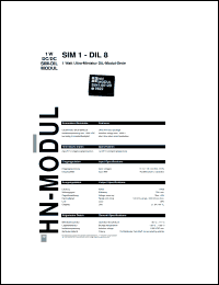 Click here to download SIM1-0505D-DIL8 Datasheet