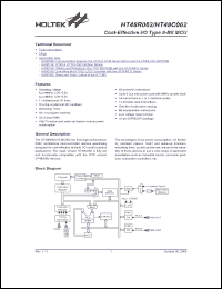 Click here to download HT48C062 Datasheet