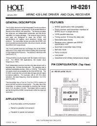 Click here to download HI-8281CJT Datasheet