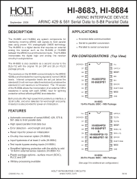 Click here to download HI-8683PDIF Datasheet
