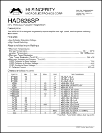 Click here to download HAD826SP Datasheet