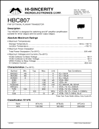 Click here to download HBC807 Datasheet