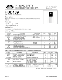 Click here to download HBD139 Datasheet