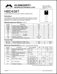 Click here to download HBD438T Datasheet