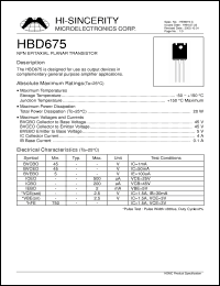 Click here to download HBD675 Datasheet