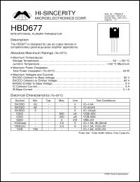 Click here to download HBD677 Datasheet