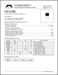 Click here to download HI1109 Datasheet