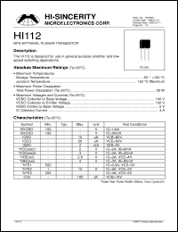 Click here to download HI112 Datasheet