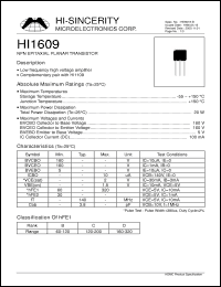 Click here to download HI1609 Datasheet