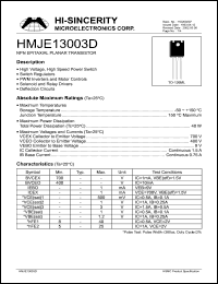 Click here to download HMJE13003D Datasheet