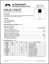 Click here to download HMJE13003T Datasheet