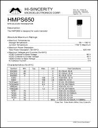 Click here to download HMPS650 Datasheet