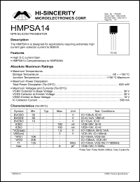 Click here to download HMPSA14 Datasheet