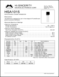 Click here to download HSA1015 Datasheet