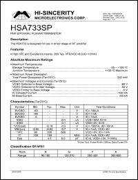 Click here to download HSA733SP Datasheet