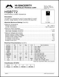 Click here to download HSB772 Datasheet