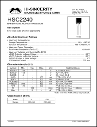 Click here to download HSC2240 Datasheet