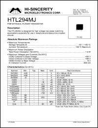 Click here to download HTL294MJ Datasheet