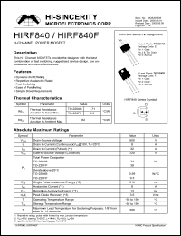 Click here to download HIRF840F Datasheet