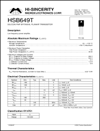 Click here to download HSB649T Datasheet