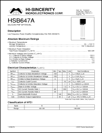Click here to download HSB647A Datasheet