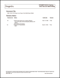 Click here to download HY62SF16101CSLF-I Datasheet