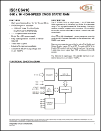 Click here to download IS61C6416-12T Datasheet