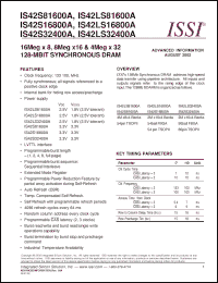Click here to download IS42S16800A-7B Datasheet